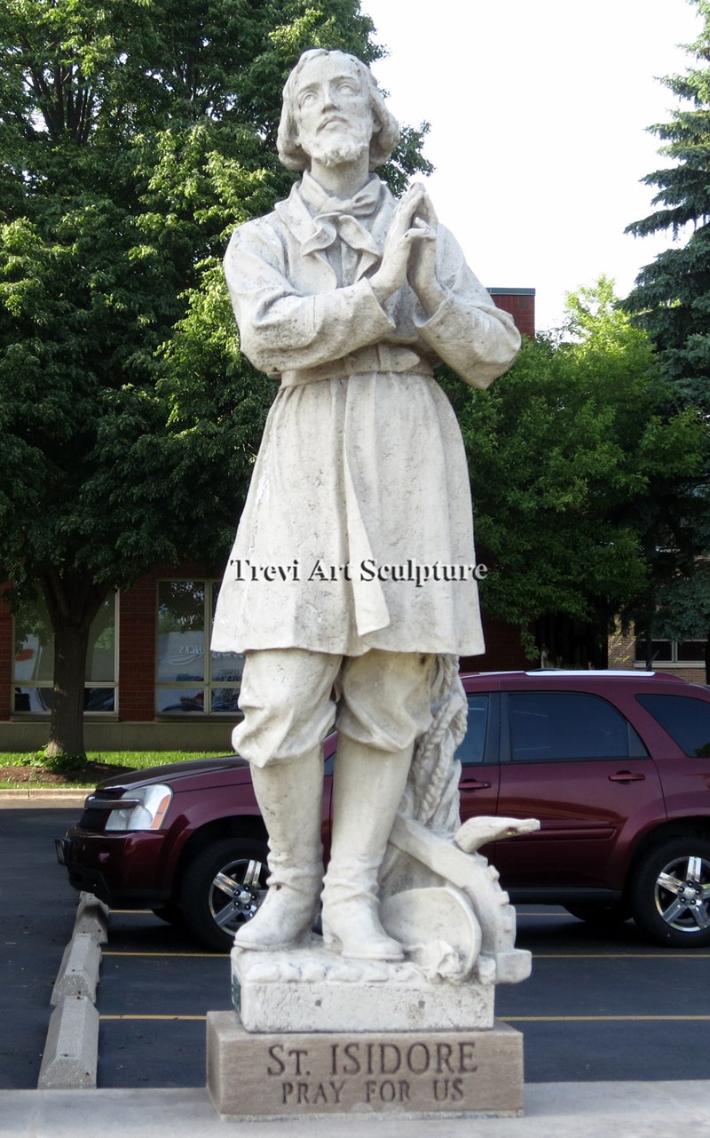 life size st isidore the farmer marble statue