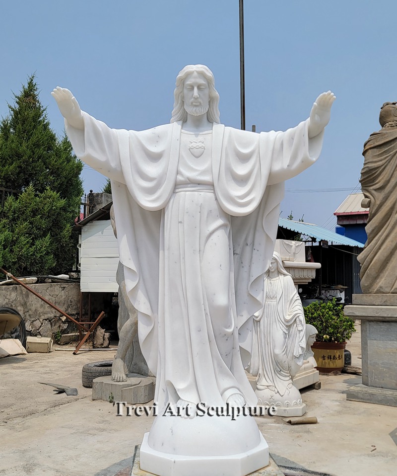 white marble jesus statue