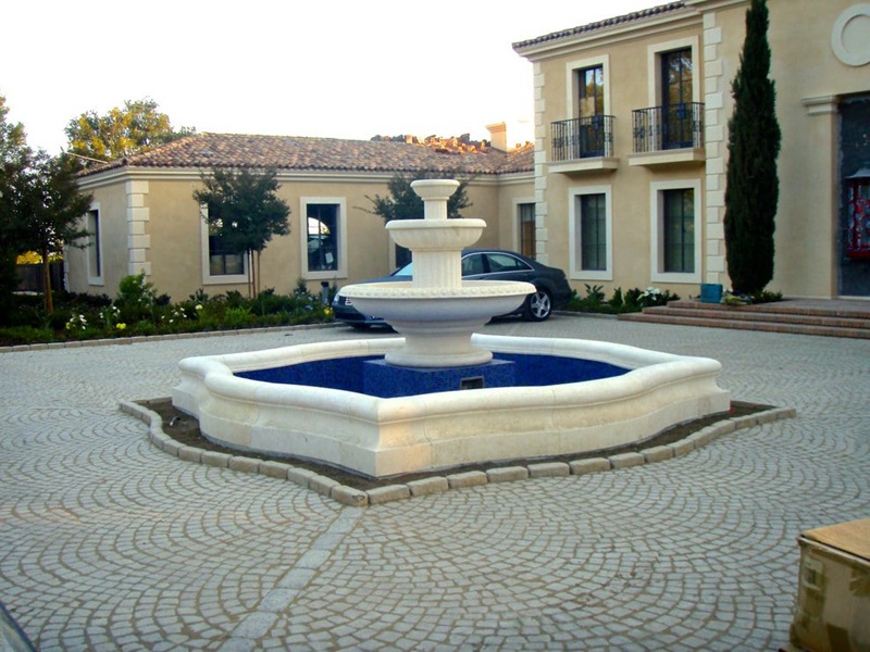 large marble fountain for circular driveway