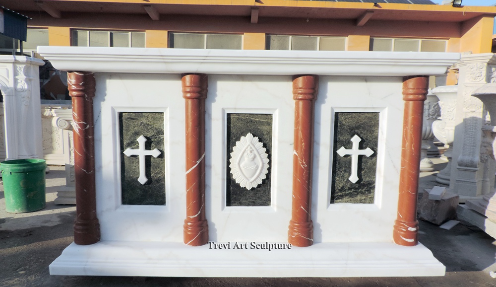 red marble accents altar