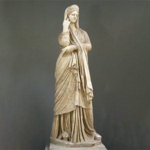 statue of a woman as pudicitia