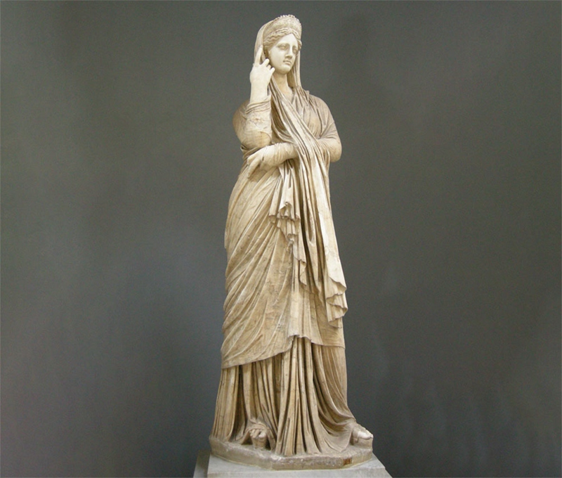 roman statue of a woman as pudicitia