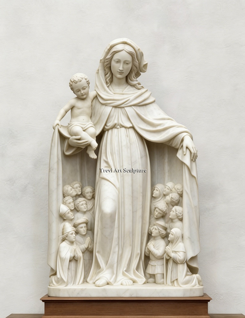 life size marble our lady of refuge statue for sale