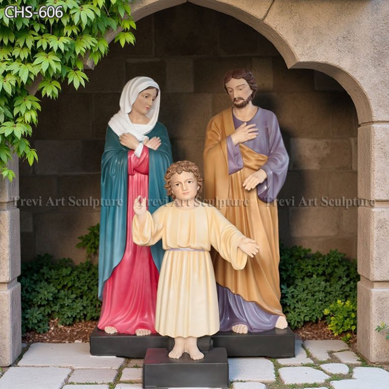 life size painted marble holy family garden statues