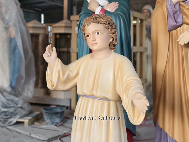life size painted marble holy family statues