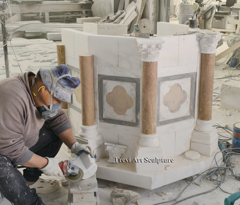marble hexagonal pulpit
