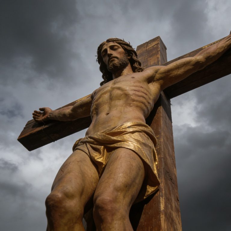 why do catholics have jesus on the cross