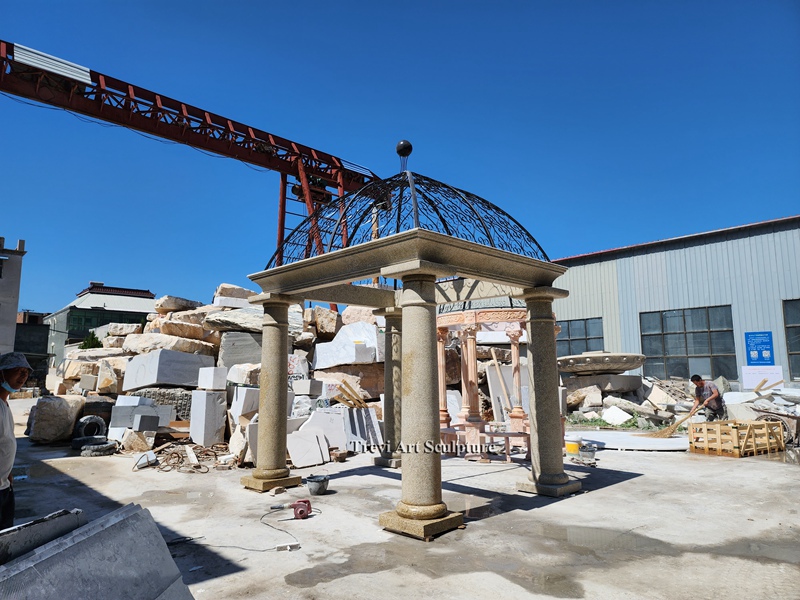 square marble pavilions