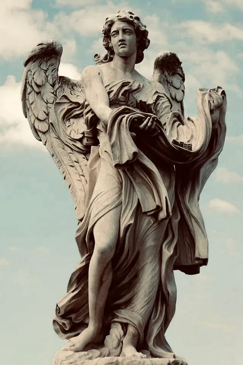 angel with the garment and dice