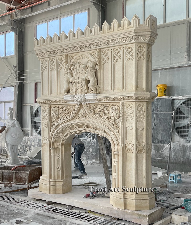 european style marble fireplace