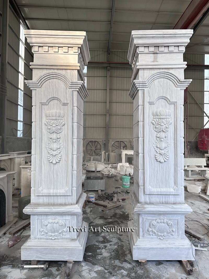 luxurious marble gate post column
