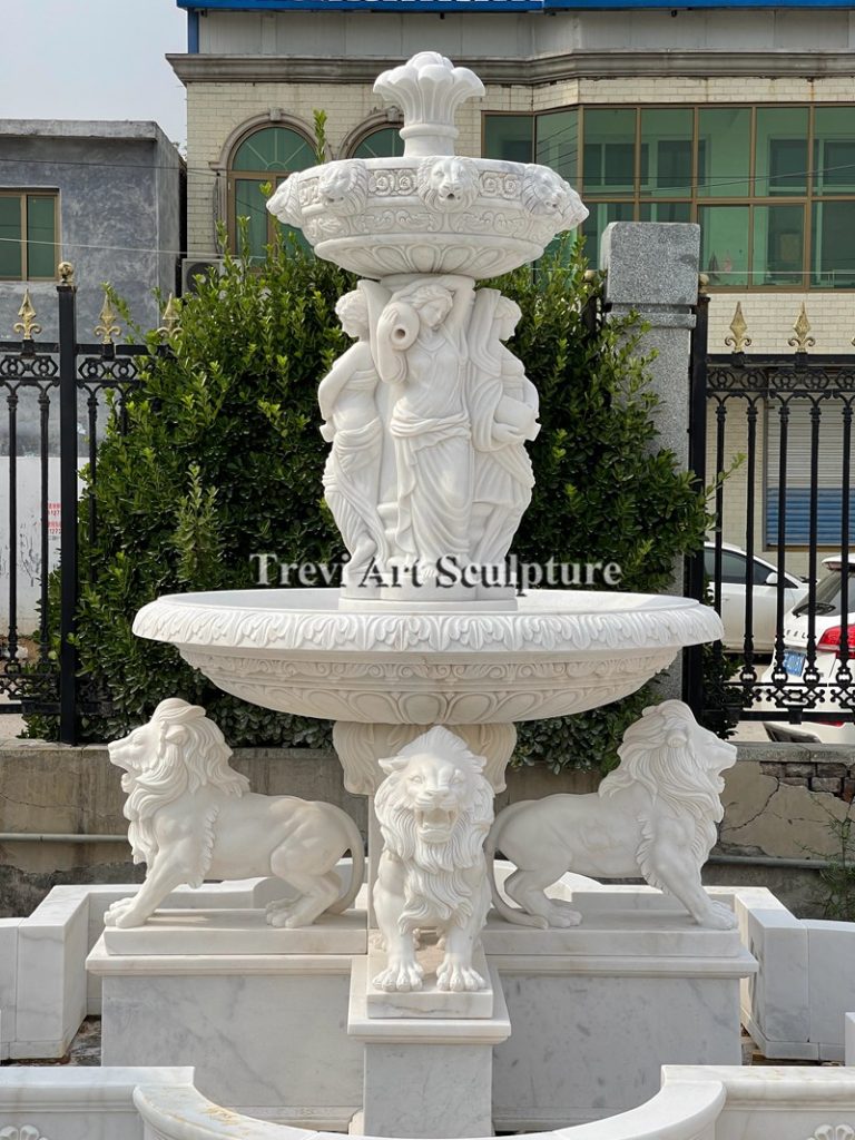 marble lion fountain details