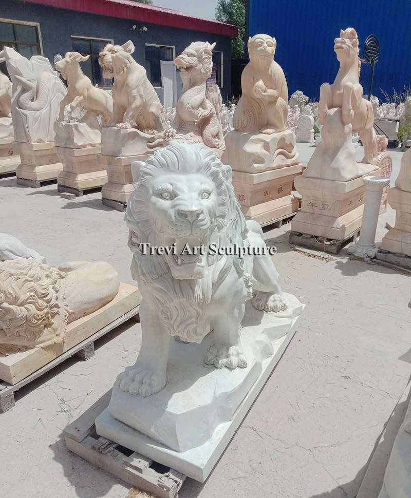 marble lion statues