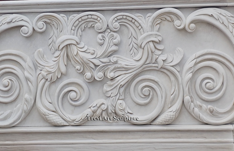 marble outdoor bar counter with floral relief details