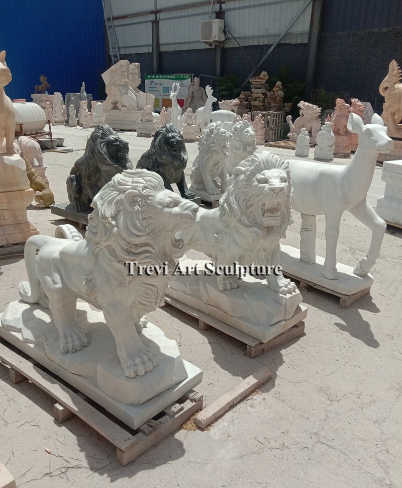 pair of lion statues