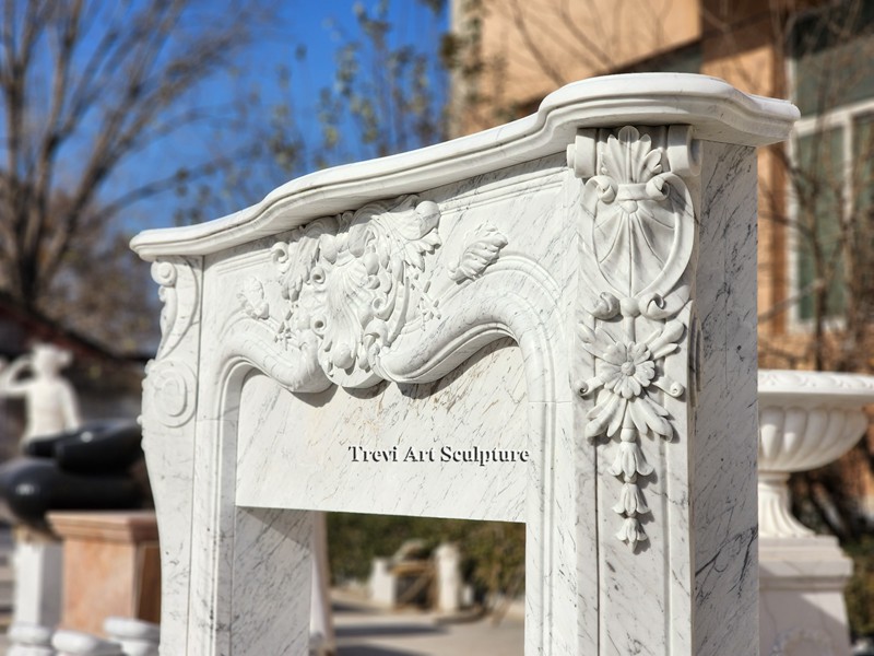 marble fireplace details