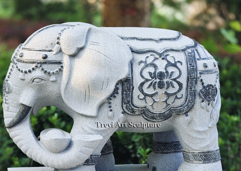 marble elephant statue details