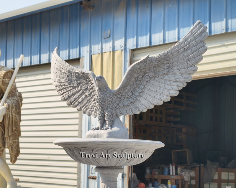 outdoor marble eagle statue fountain