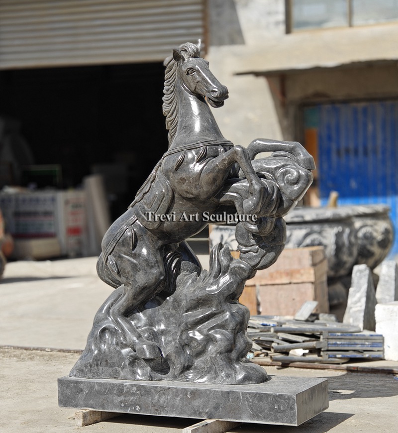 black marble horse statue for sale