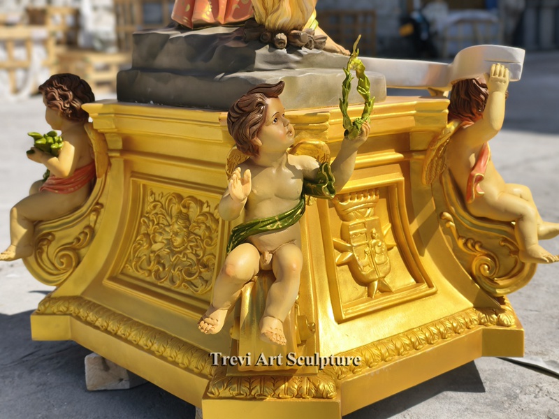 painted marble st paul statue base