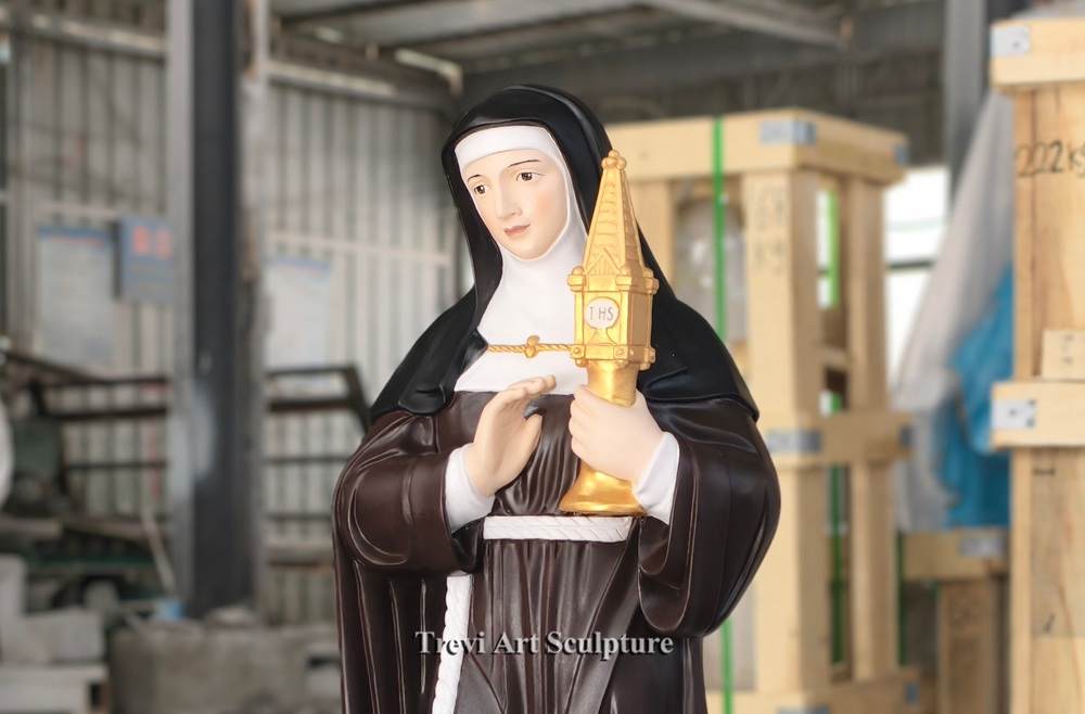 6 feet saint clare of assisi statue details