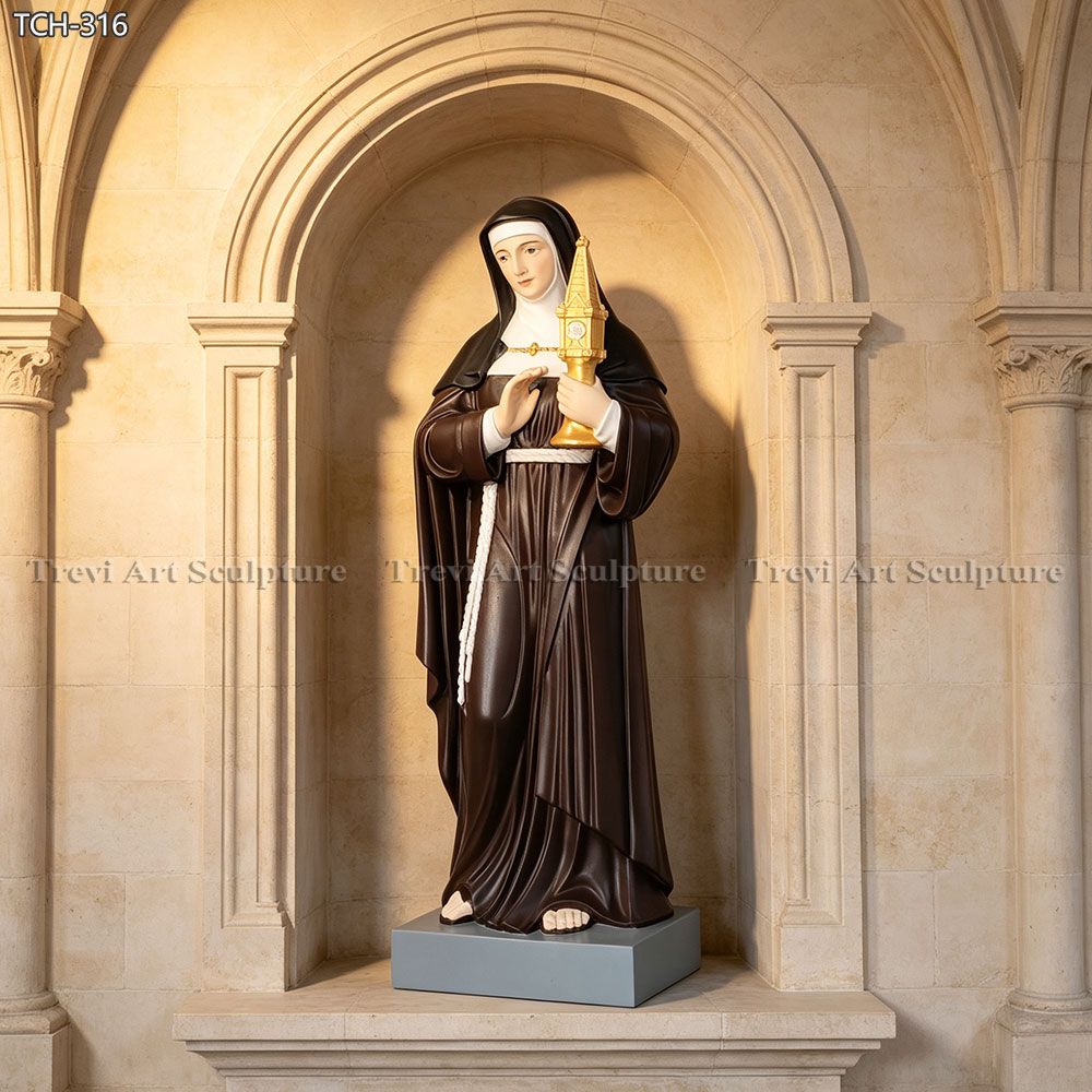 6 feet saint clare of assisi statue for church