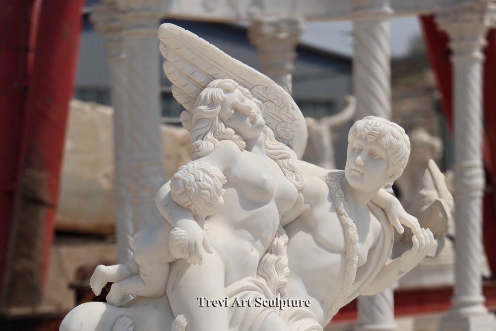 cupid and psyche statue by clodion details show