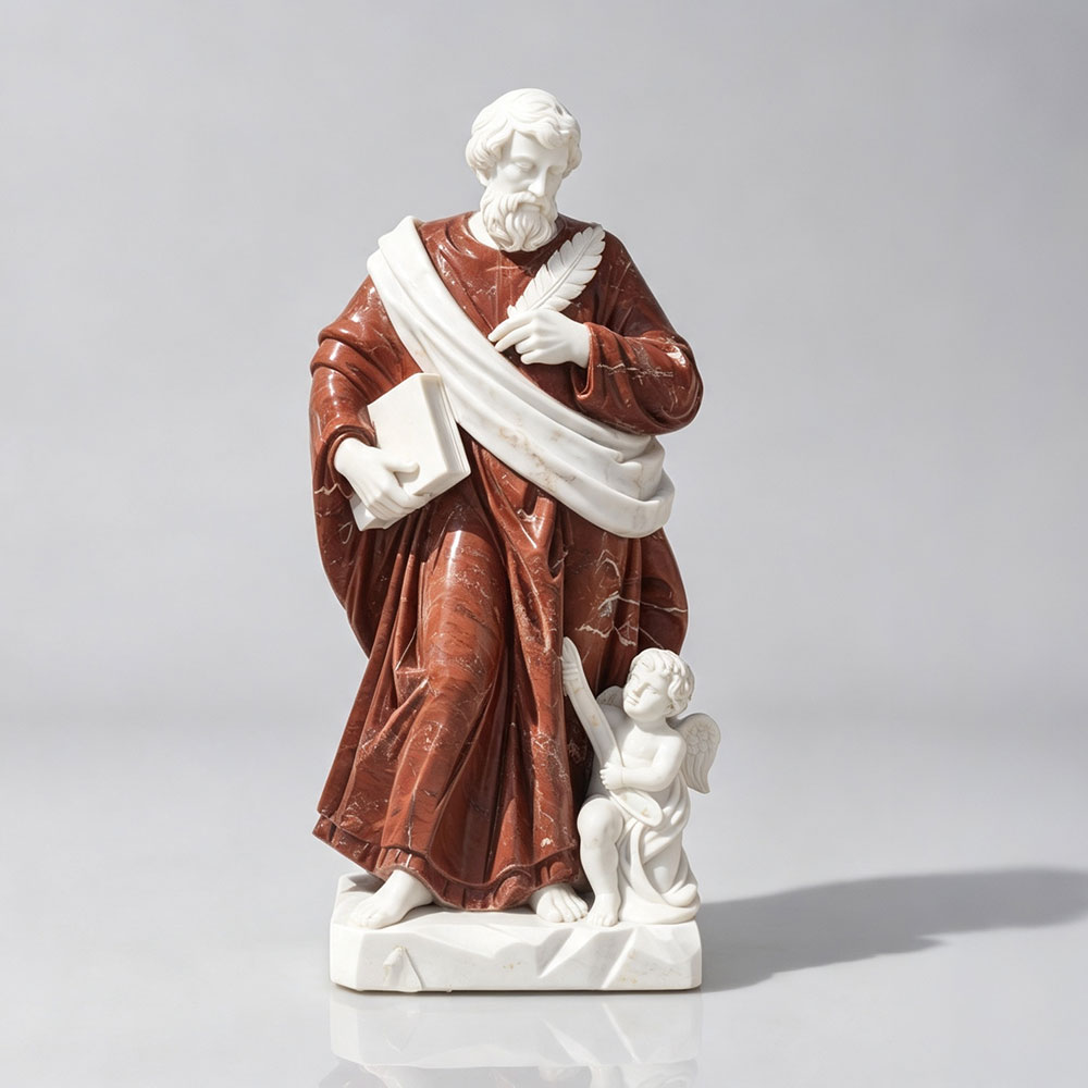 red marble st. matthew the evangelist with angel