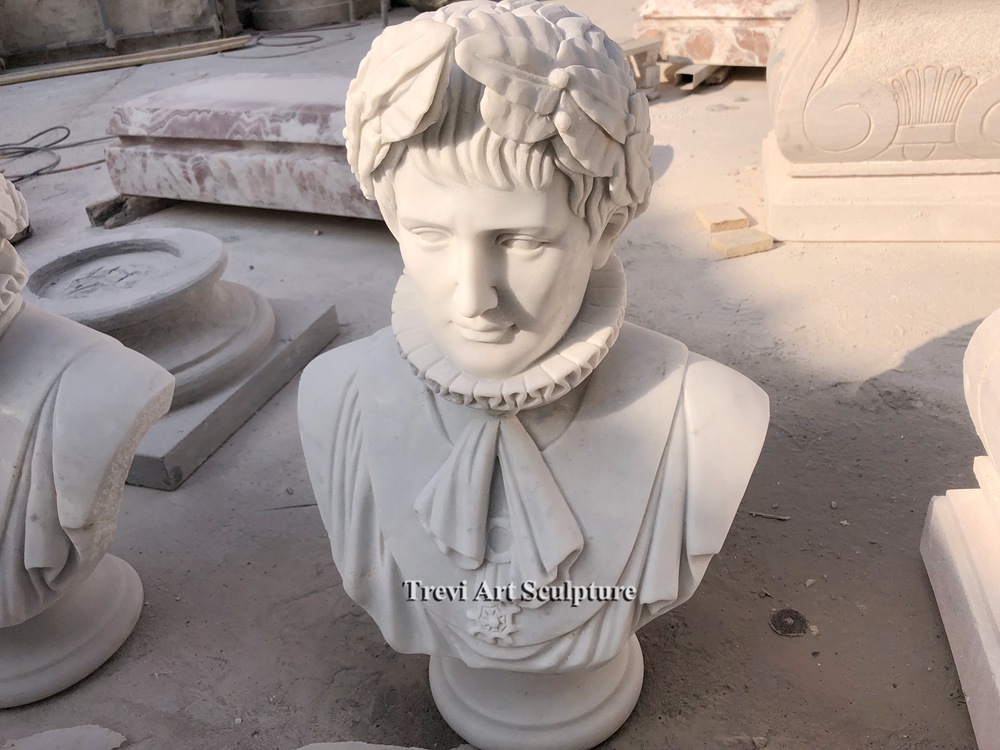 classic white marble napoleon bust