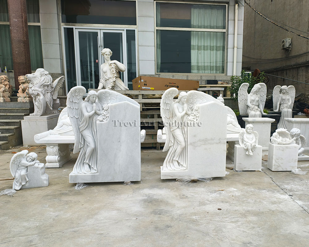 in stock marble angel headstones direct from trevi factory