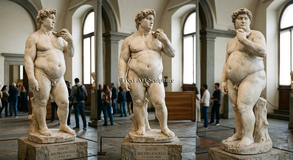 life size marble fat david statue replica