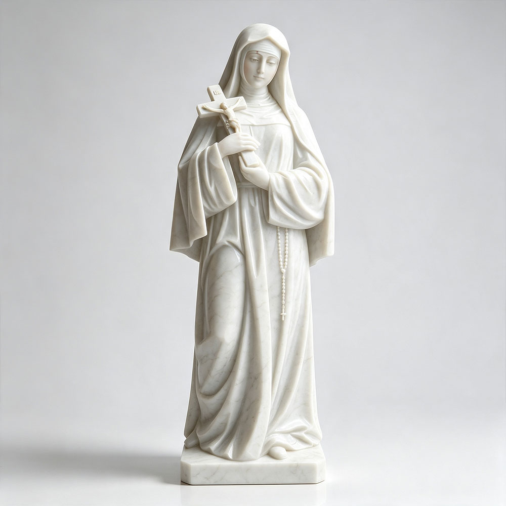 marble st. rita of cascia statue