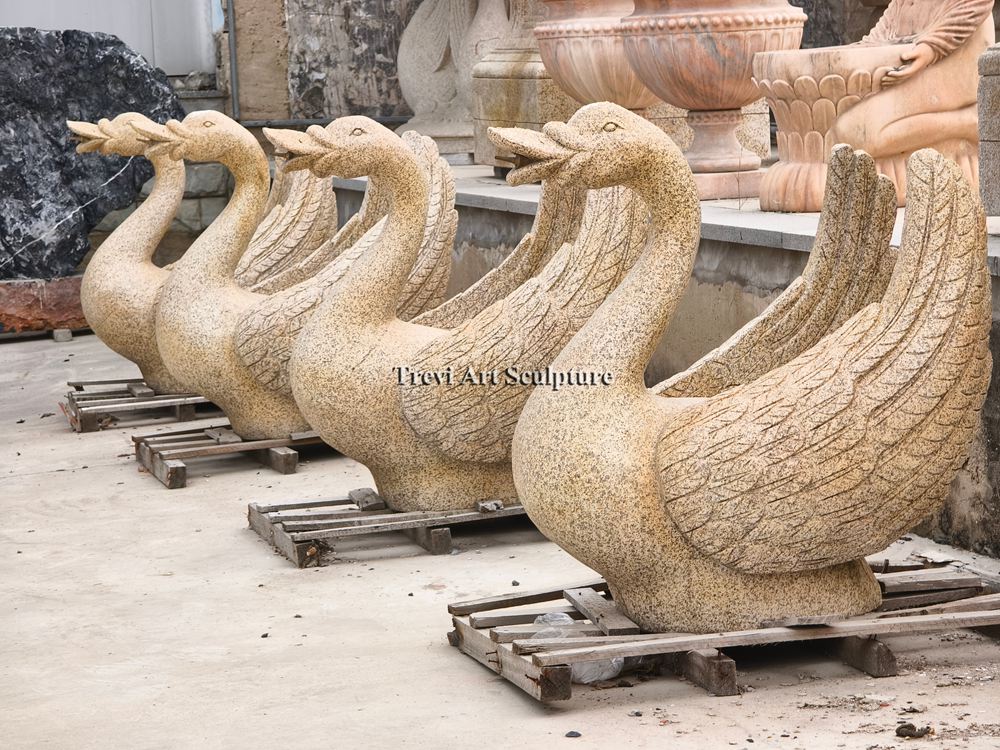 marble swan statues