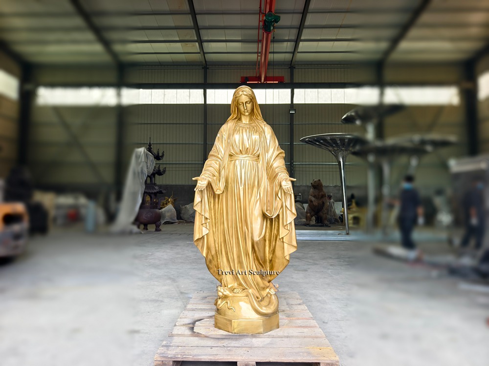 bronze virgin mary statue