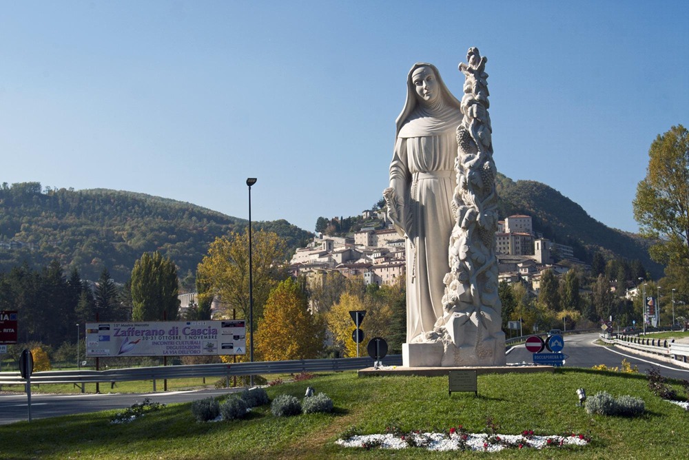 famous marble st. rita of cascia statue