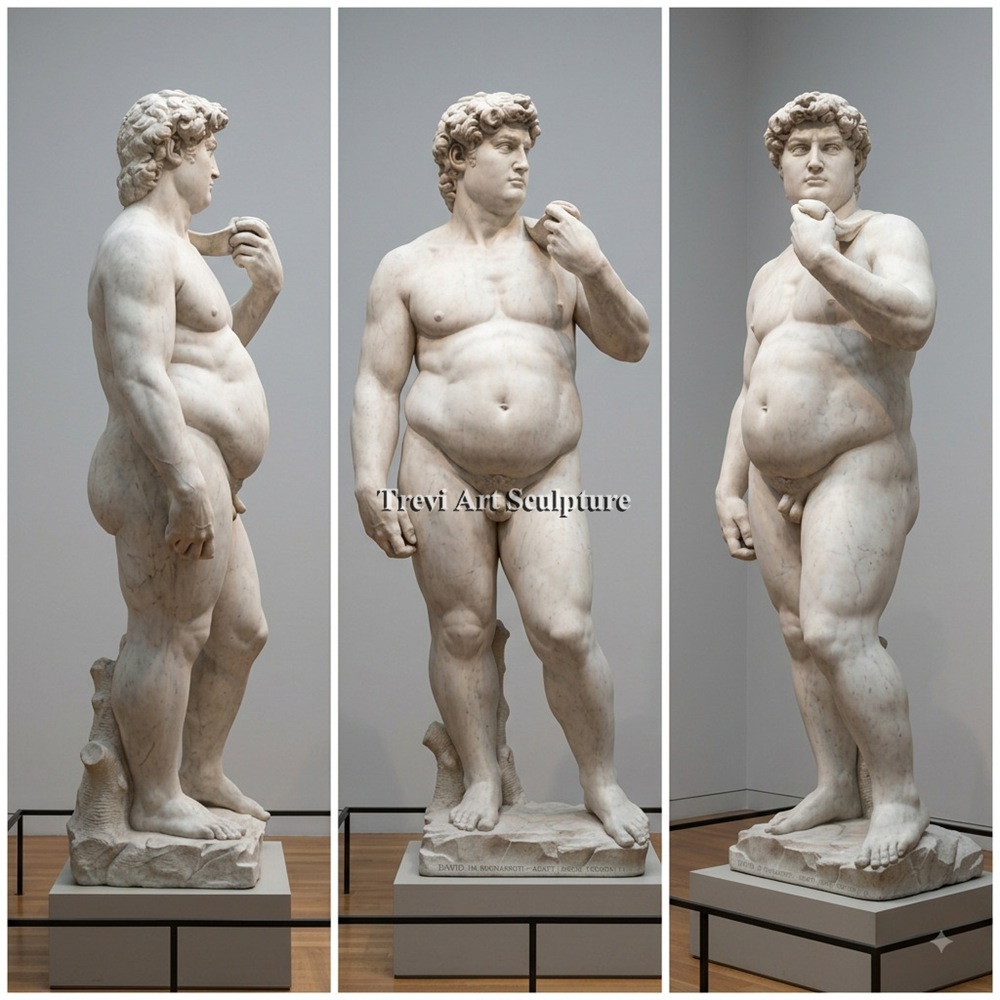 marble life size fat david statue replica