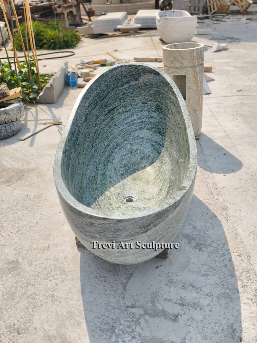 arabescato grey marble tub design