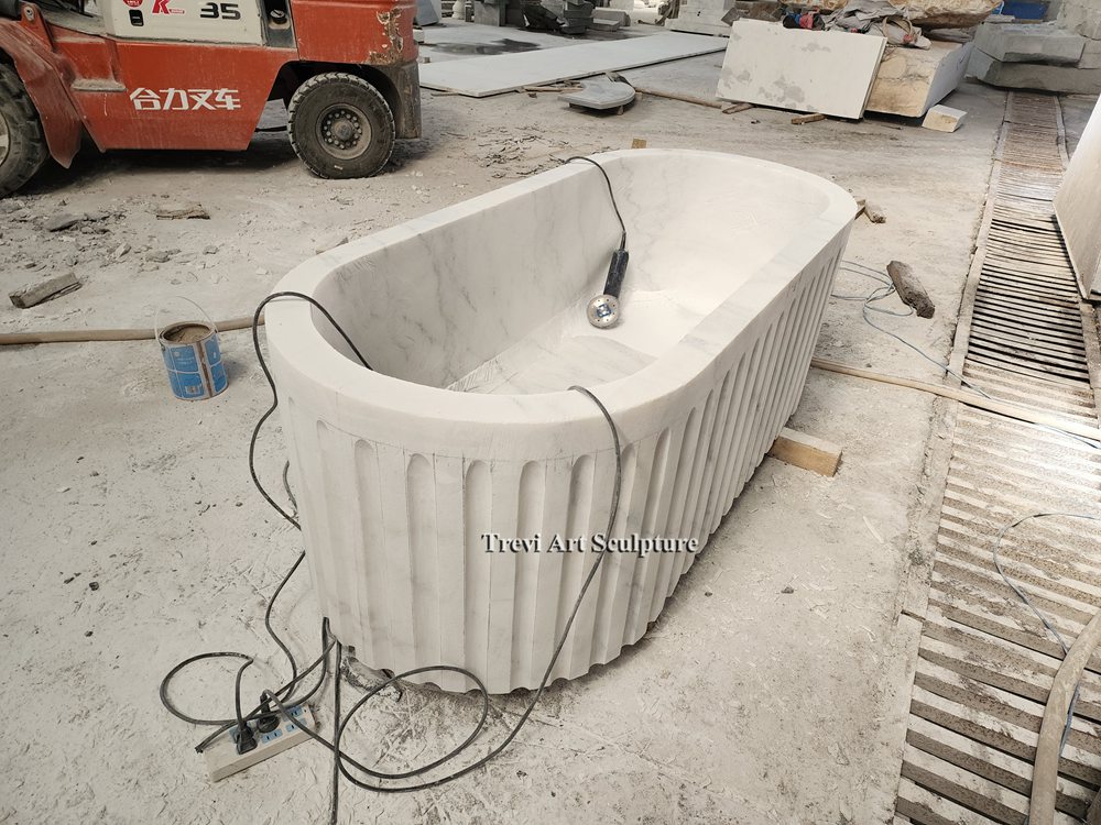 carrara white marble bathtub