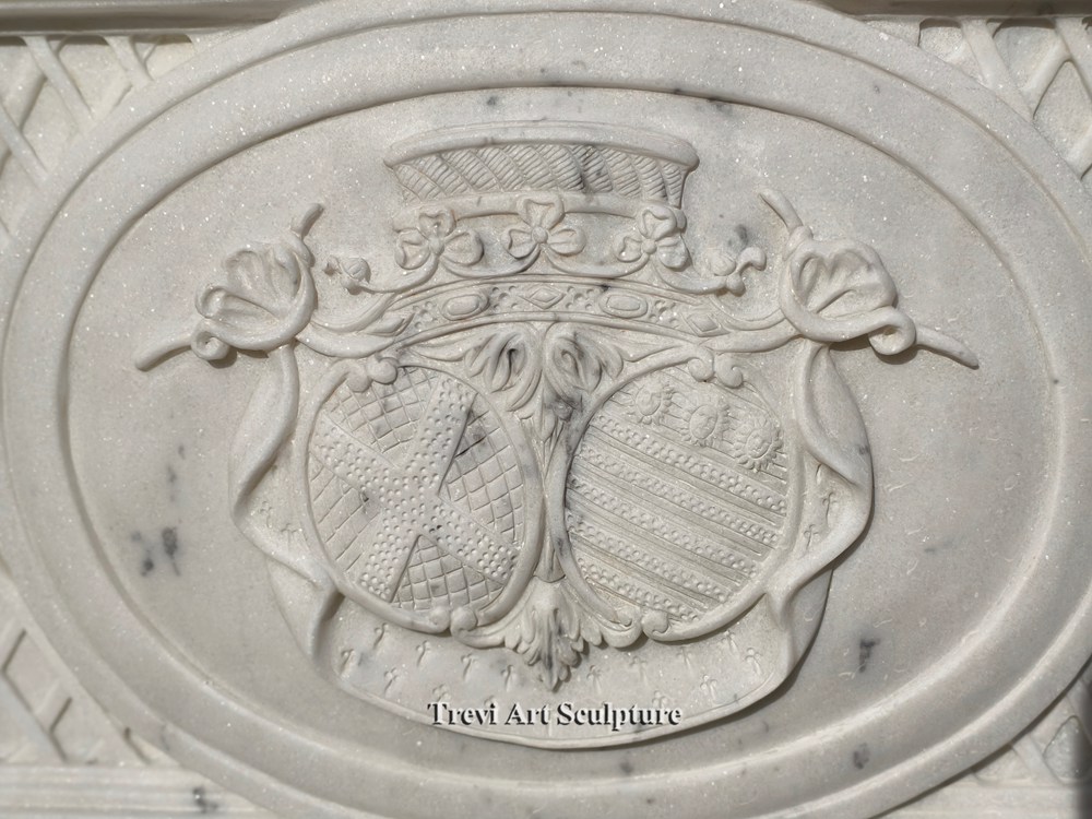 custom marble bathtub with hand carved relief details