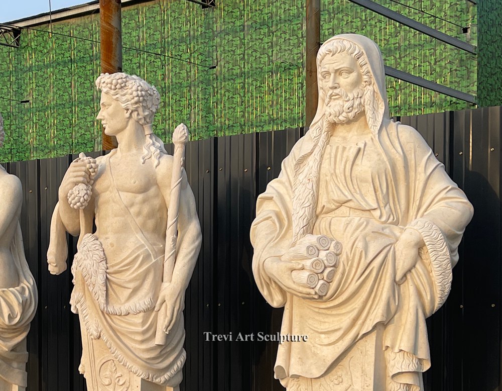 set of 4 classic male statue