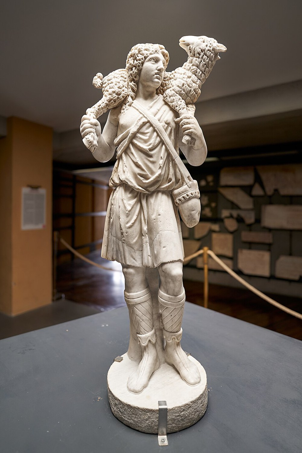 statuette of the good shepherd