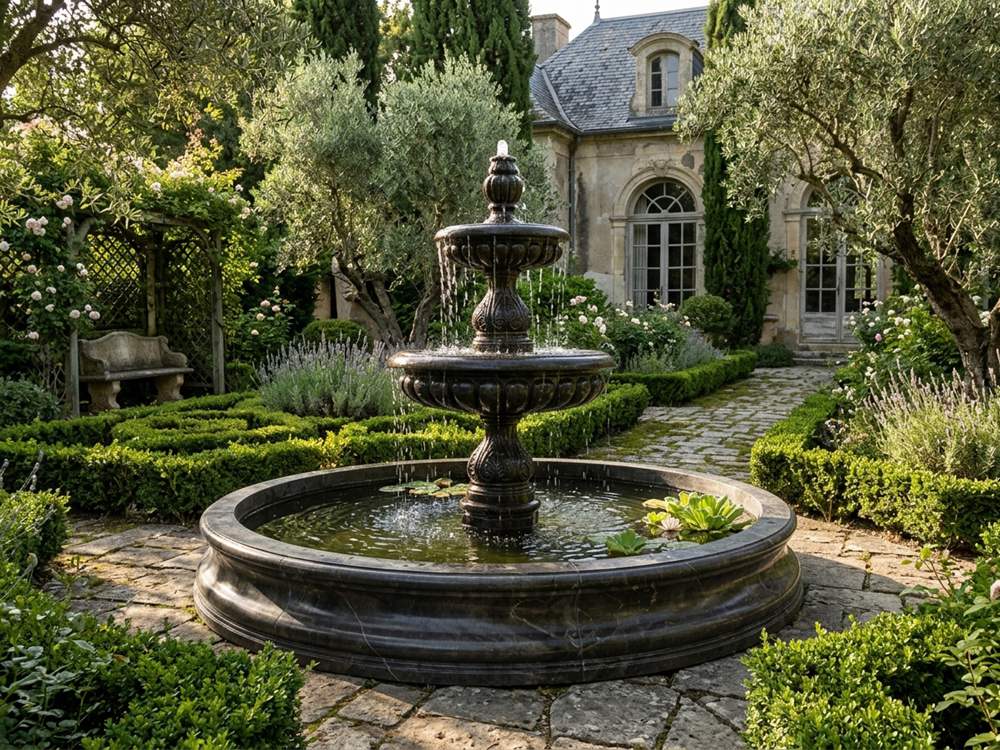 black marble fountain