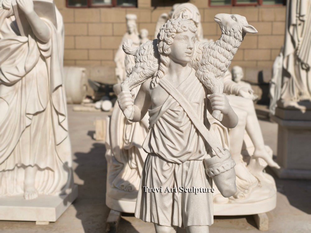 marble good shepherd statue replica