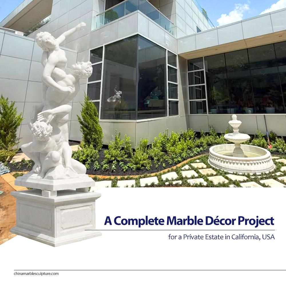 a complete marble décor project for a private estate in california, usa