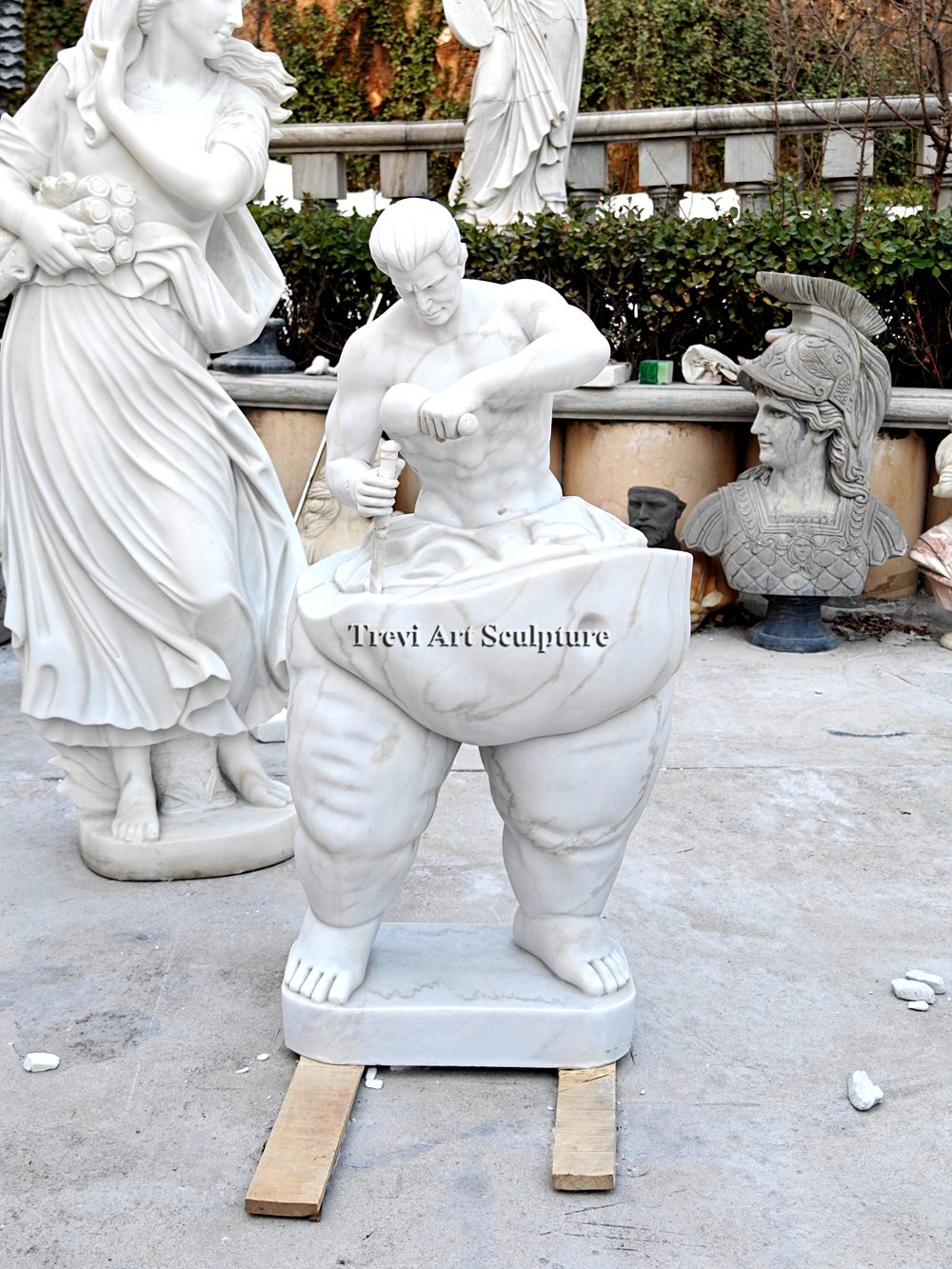 marble self made man statue