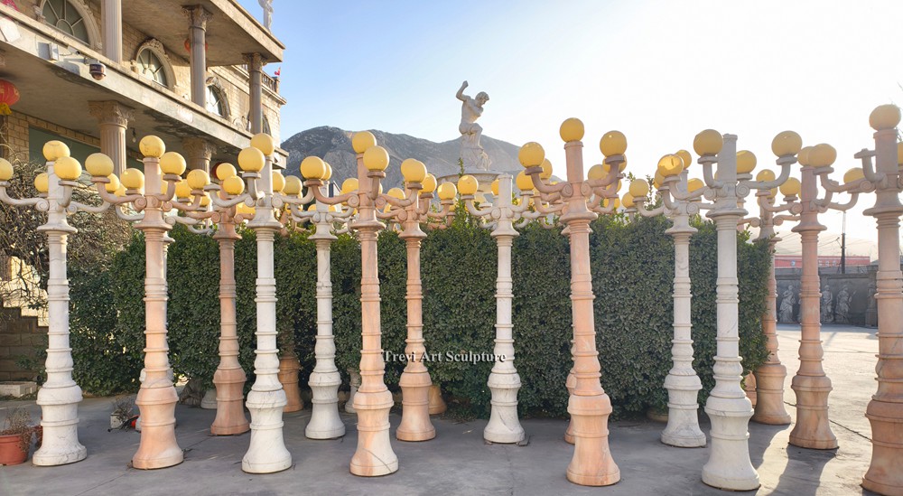 natural stone marble street lamps