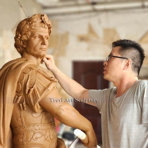 caesar statue clay model process