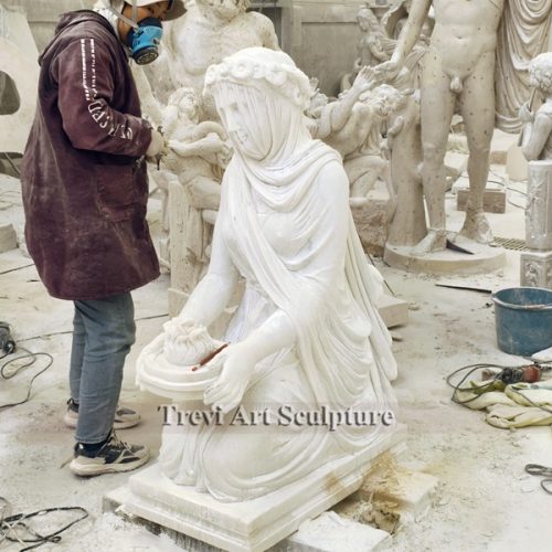 Â raffaelle monti marble veiled vestal statue carving process